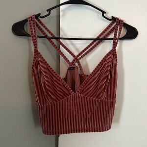 SHEIN crop top, ribbed pink